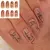 Dicas de unhas falsas de cobertura completa com cola, estilete preto, marrom, tr - Vitrine Shop - Utilidades