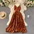Vestido longo com decote em V - Vitrine Shop - Utilidades