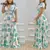 Elegante vestido maxi chiffon feminino, decote em v profundo