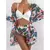 Biquínis sexy e conjunto de capas femininas, roupa de banho estampada, maiô de - loja online