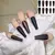Dicas de unhas falsas de cobertura completa com cola, estilete preto, marrom, tr - comprar online