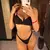 Mulheres Biquíni Tanga em Forma de V, Sexy Ribbed Swimwear, High Cut Swimsuit, na internet