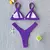Conjunto de biquíni feminino push-up sólido, maiô patchwork, maiô brasileiro