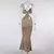 Vestido maxi criptográfico sem encosto feminino, cinta de espaguete, vestido de - loja online