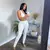 Conjunto esportivo feminino de duas peças, roupa de treino, sem mangas, com al? na internet