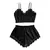 Conjunto de pijama feminino sexy, decotes em v, sem mangas, oco, cami top, roupa