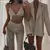Clacive-Conjunto feminino de calças com glitter sem mangas e cintura alta, cal? - loja online