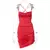 Imagem do Dulzura-Mini Vestido de Alça de Cetim Feminino, Renda franzida, Bandagem Cruzad