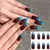 Dicas de unhas falsas de cobertura completa com cola, estilete preto, marrom, tr - loja online