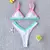 Conjunto de biquíni feminino push-up sólido, maiô patchwork, maiô brasileiro - loja online