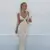 Vestido maxi criptográfico sem encosto feminino, cinta de espaguete, vestido de