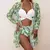 Biquínis sexy e conjunto de capas femininas, roupa de banho estampada, maiô de - loja online