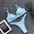Imagem do Mulheres Biquíni Tanga em Forma de V, Sexy Ribbed Swimwear, High Cut Swimsuit,