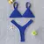 Conjunto de biquíni feminino push-up sólido, maiô patchwork, maiô brasileiro