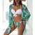 Biquínis sexy e conjunto de capas femininas, roupa de banho estampada, maiô de na internet