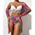 Biquínis sexy e conjunto de capas femininas, roupa de banho estampada, maiô de na internet