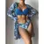 Imagem do Biquínis sexy e conjunto de capas femininas, roupa de banho estampada, maiô de