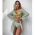 Biquínis sexy e conjunto de capas femininas, roupa de banho estampada, maiô de na internet