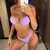 Nova sexy v-bar underwired sutiã push-up biquíni feminino roupa de banho femin - loja online