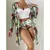 Biquínis sexy e conjunto de capas femininas, roupa de banho estampada, maiô de