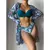 Imagem do Biquínis sexy e conjunto de capas femininas, roupa de banho estampada, maiô de