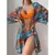 Biquínis sexy e conjunto de capas femininas, roupa de banho estampada, maiô de na internet