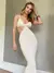 Vestido maxi criptográfico sem encosto feminino, cinta de espaguete, vestido de