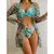 Biquínis sexy e conjunto de capas femininas, roupa de banho estampada, maiô de na internet