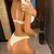 Nova sexy v-bar underwired sutiã push-up biquíni feminino roupa de banho femin - loja online