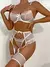 Conjunto de lingerie de renda sexy conjunto de roupa interior feminino transpare
