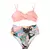 Biquíni feminino sexy com estampa de folhas, maiô feminino, roupa de banho, ta