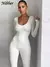 Imagem do Nibber-Macacão básico feminino, macacão marrom casual, roupa de fitness, maca