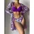 Imagem do Biquínis sexy e conjunto de capas femininas, roupa de banho estampada, maiô de