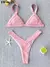 Conjunto de biquíni feminino push-up sólido, maiô patchwork, maiô brasileiro - Vitrine Shop - Utilidades
