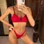 Mulheres Biquíni Tanga em Forma de V, Sexy Ribbed Swimwear, High Cut Swimsuit,
