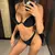 Imagem do Nova sexy v-bar underwired sutiã push-up biquíni feminino roupa de banho femin