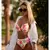 Biquíni feminino sexy com estampa de folhas, maiô feminino, roupa de banho, ta