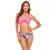 Biquínis sexy e conjunto de capas femininas, roupa de banho estampada, maiô de