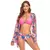 Biquínis sexy e conjunto de capas femininas, roupa de banho estampada, maiô de - comprar online