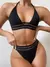 Sexy Halter com nervuras maiô feminino, maiô feminino, biquíni de cintura alt na internet