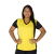 Camiseta feminina fit gola V manga curta gola pronta recorte lateral frontal - comprar online