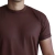 Camiseta masculina clássica manga curta gola careca meia malha pes marrom - loja online
