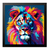 Quadro Decorativo 30x30 cm Quadrado Pop Art Leão Moldura Tradicional Preta - loja online