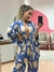 Conjunto Calça + Kimono Estampado Azul