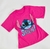 Camiseta Stitch Rosa Chiclete