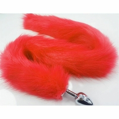 PLUG ANAL COM RABO DE RAPOSA - VERMELHO 81CM - comprar online