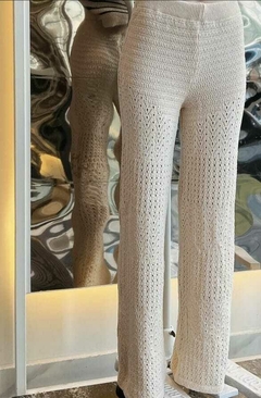 Pantalon calado de hilo de algodon