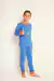 Pijama Conjunto Manga Longa e Calça - Azul Royal na internet