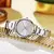 2 pçs conjunto relógio de luxo feminino simples dial oco cinta moda pulseira o - 4Real Imports