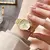 2 pçs conjunto relógio de luxo feminino simples dial oco cinta moda pulseira o - loja online